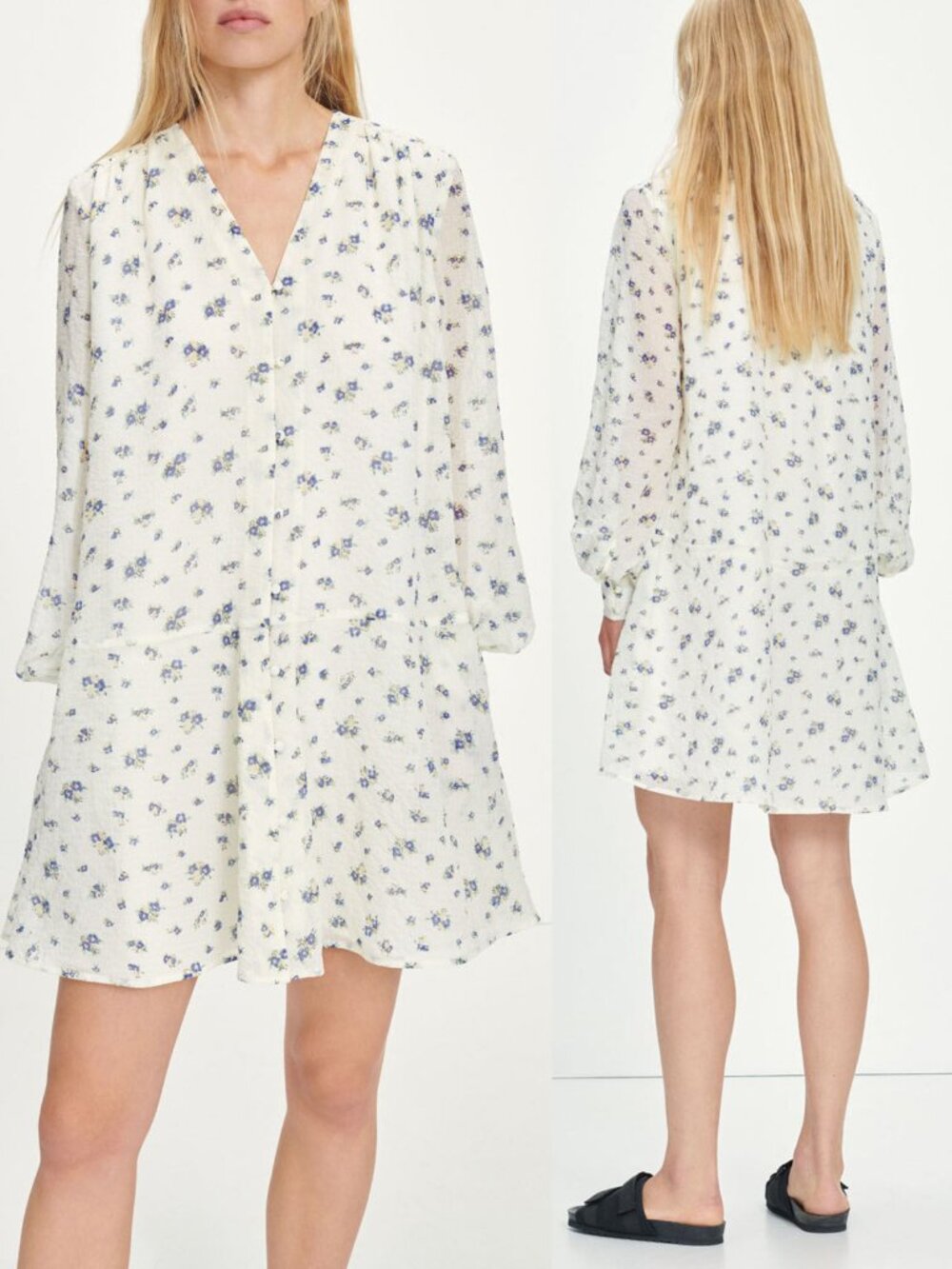 Samsoe Samsoe Jetta Short Dress XL Floral Sun Bouquet Cottagecore Bohemian Cute